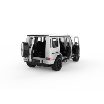 Mercedes-AMG G 63 biały RASTAR model 1:32 Metalowa karoseria + Ręcznie otwierane elementy